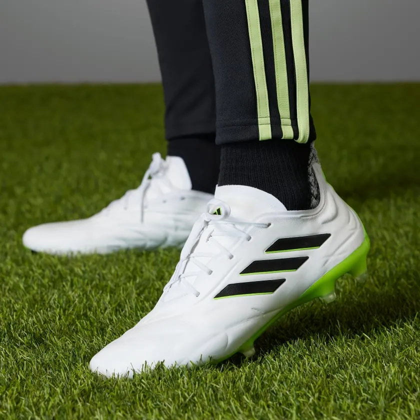 adidas COPA Pure .1 FG Boots- White/Black/Fluro Green