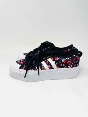 Adidas Size 6.5 Navy/Multi Floral Lace-Up Shoes Sneakers