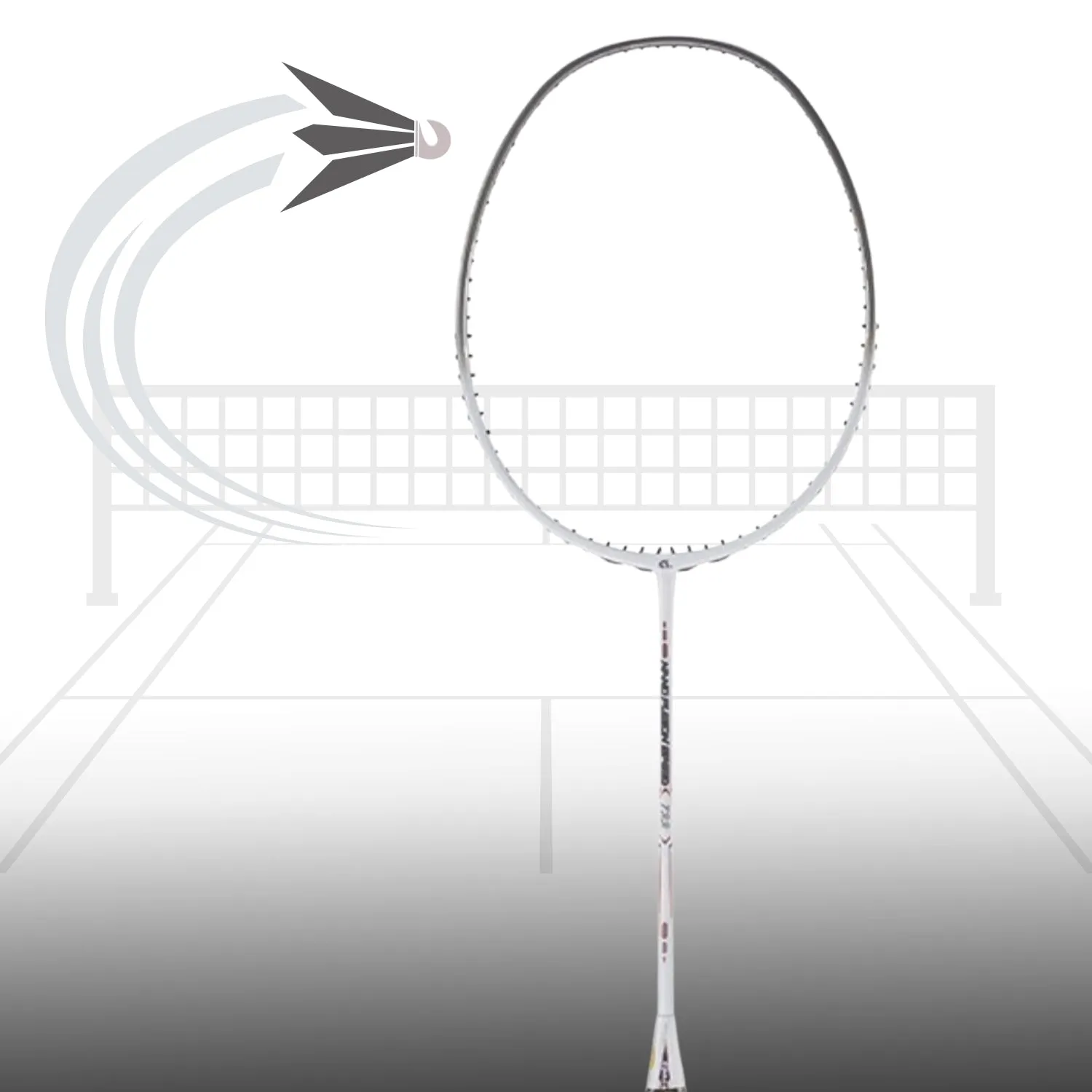 Apacs Nano Fusion Speed 722 Badminton Racquet without Cover, Grey (6U-G2)