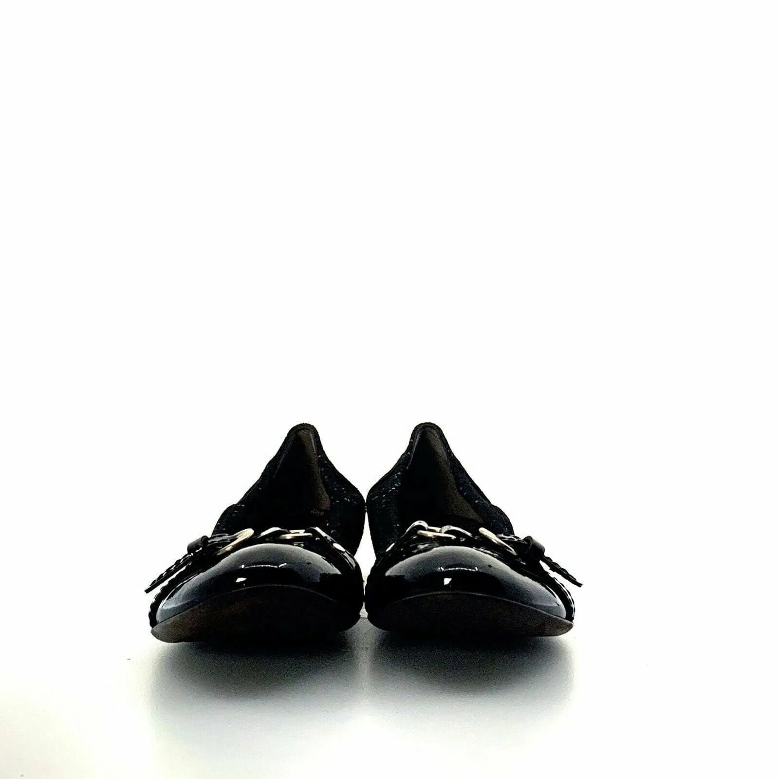 Attilio Giusto Leombruni Womens Size 5.5 Black Patent Leather Ballet Flats Shoes