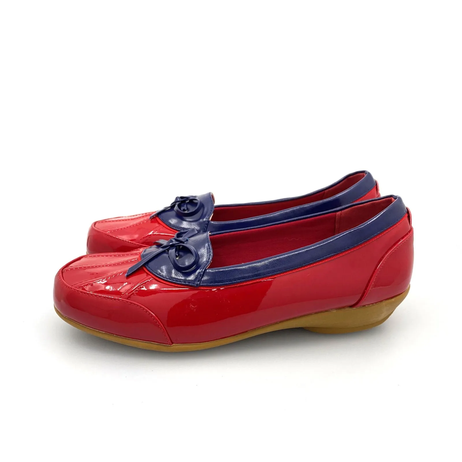 BEACON Womens Size 12M Blue/Red MISTY DUCK Rainy Rubber Shoes