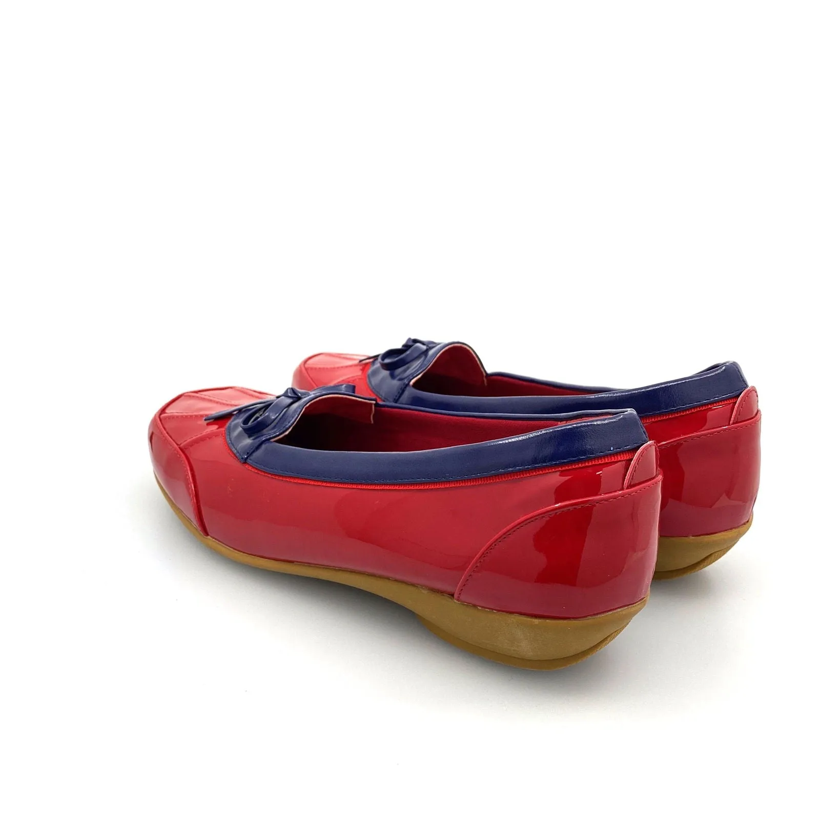 BEACON Womens Size 12M Blue/Red MISTY DUCK Rainy Rubber Shoes