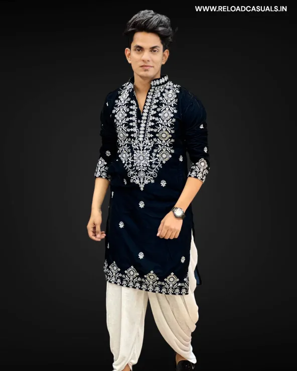 Big Flower Heavy Border Designer Kurta