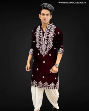 Big Flower Heavy Border Designer Kurta