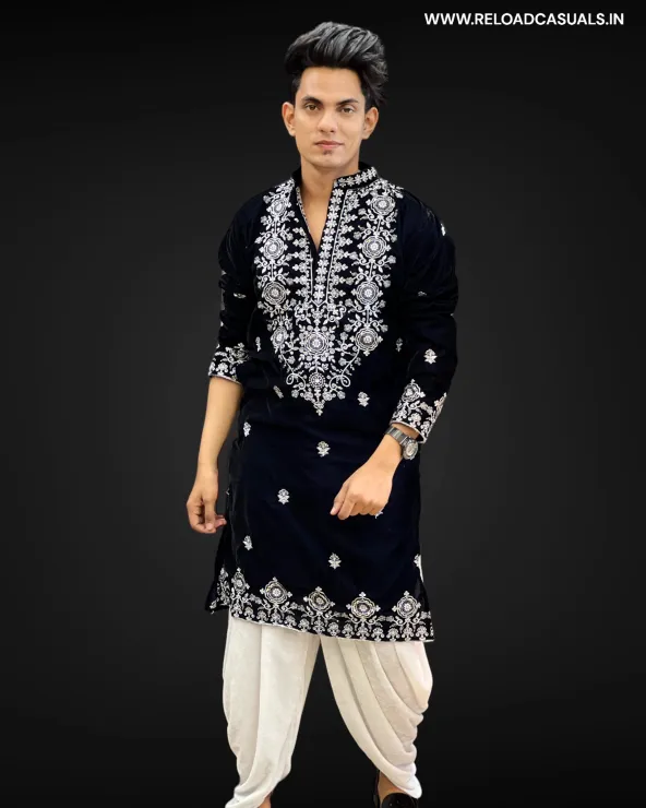 Big Flower Heavy Border Designer Kurta