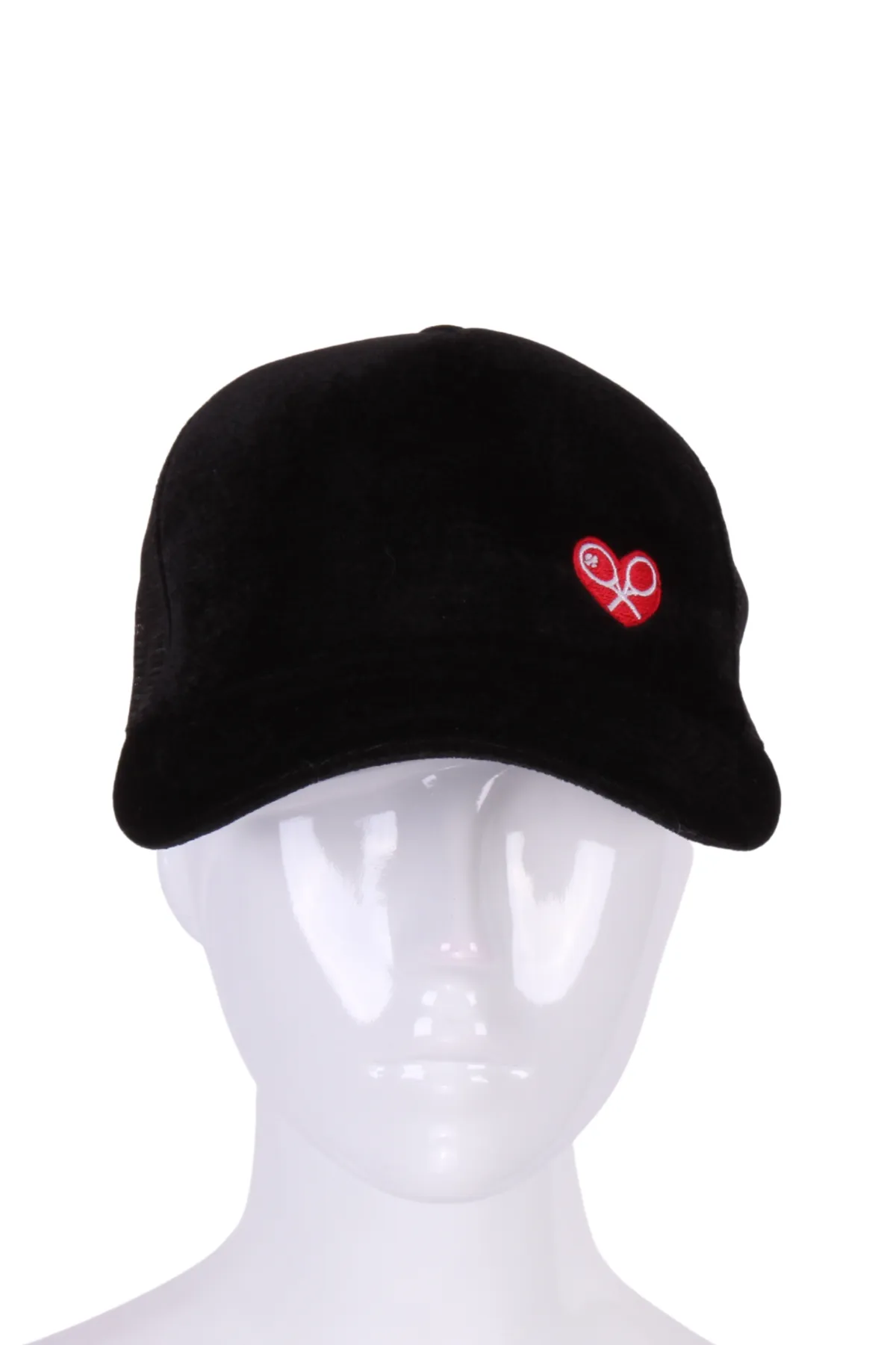 Black Velvet Tennis Hat Mesh Back