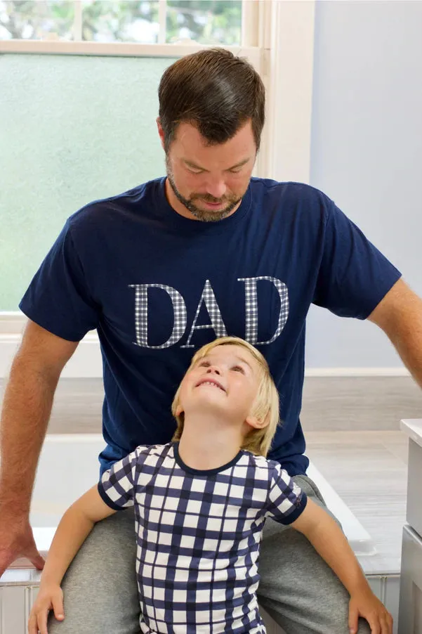 Blue Gingham Dad T-shirt