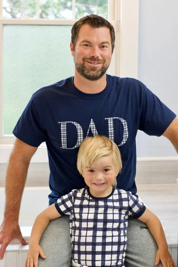 Blue Gingham Dad T-shirt