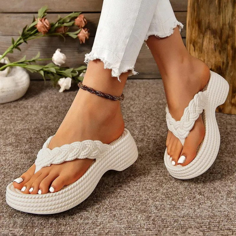 Braided Platform Flip Flops