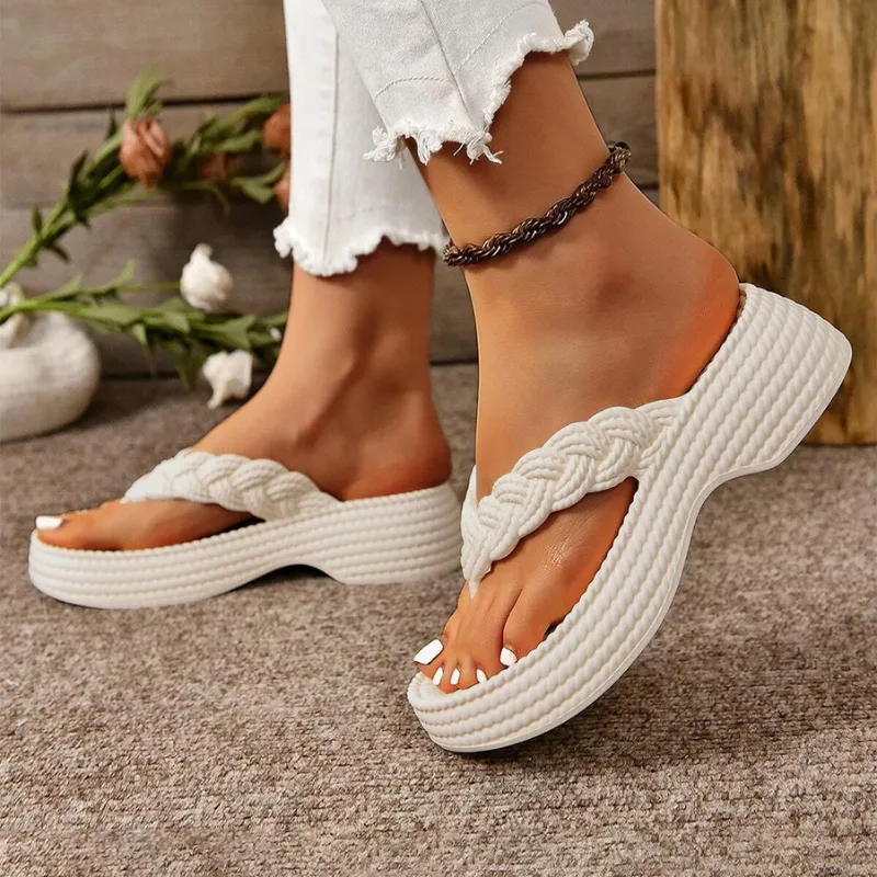 Braided Platform Flip Flops