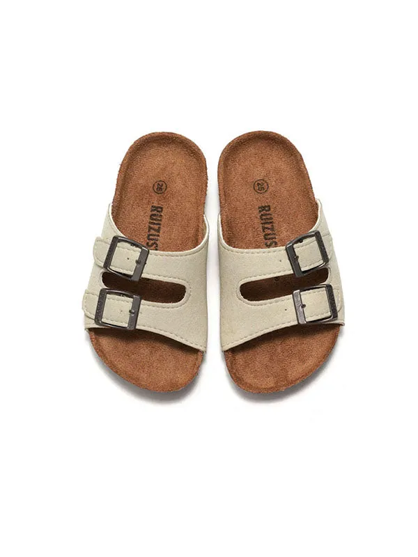 Buckle Double Straps Slippers