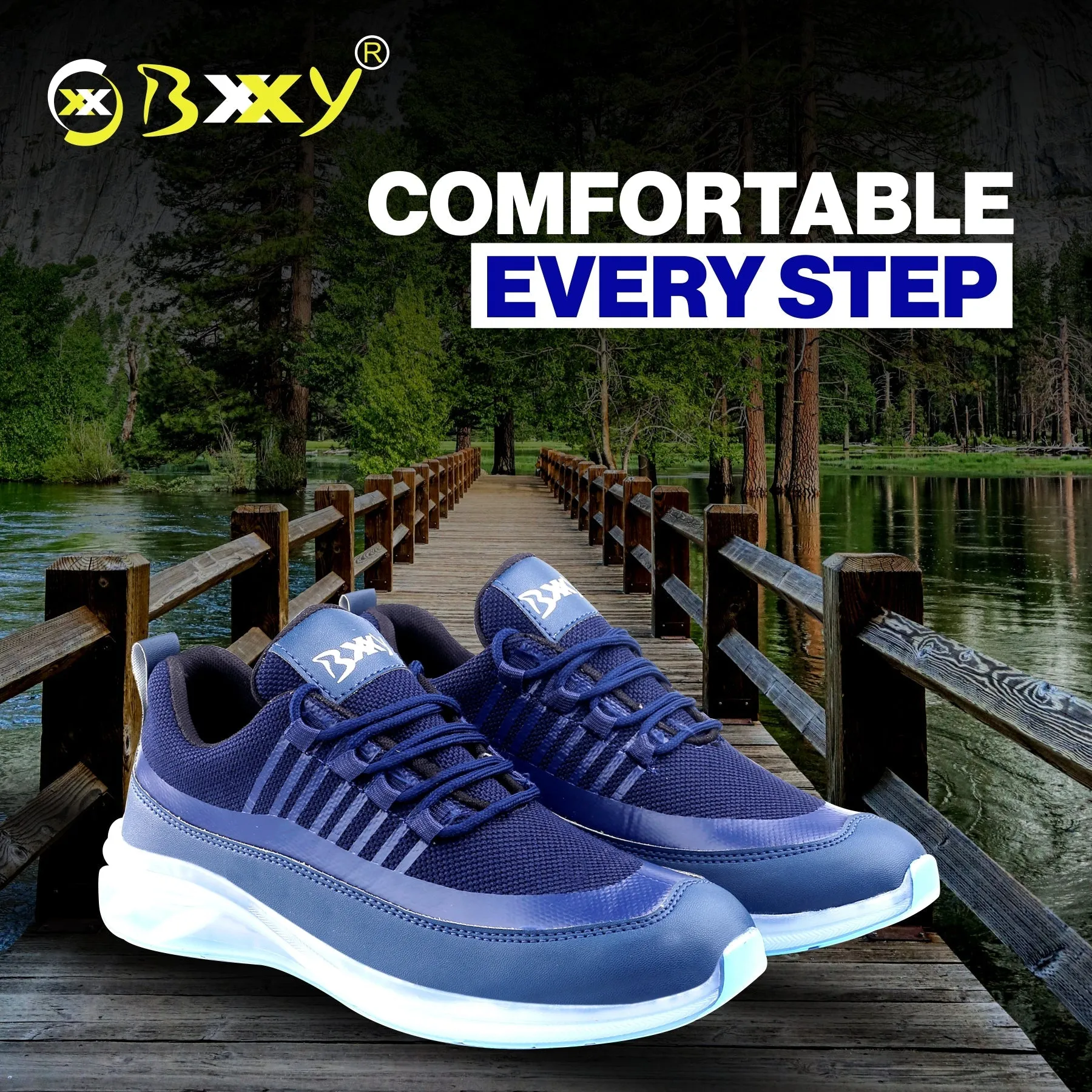 Bxxy's Multi Color Sports Shoes For Men On Transparent Sole