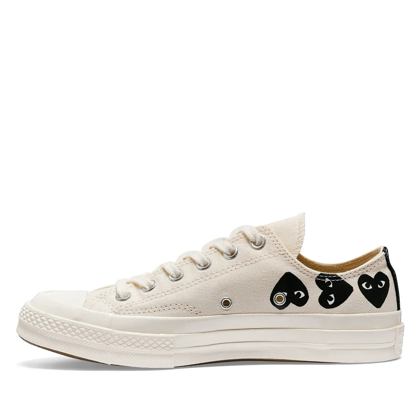 CdG PLAY Converse Multi Heart White Low Top Sneakers