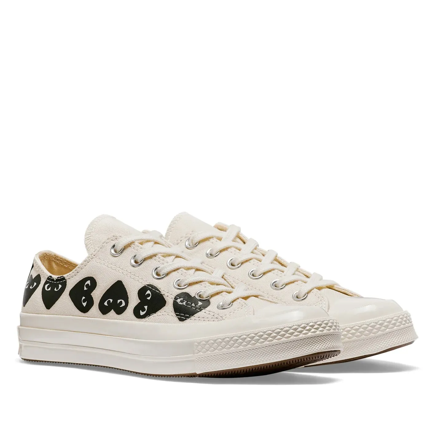 CdG PLAY Converse Multi Heart White Low Top Sneakers