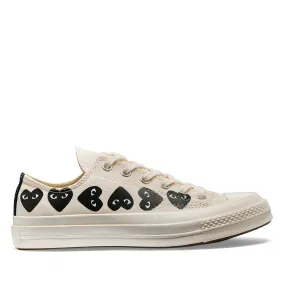 CdG PLAY Converse Multi Heart White Low Top Sneakers