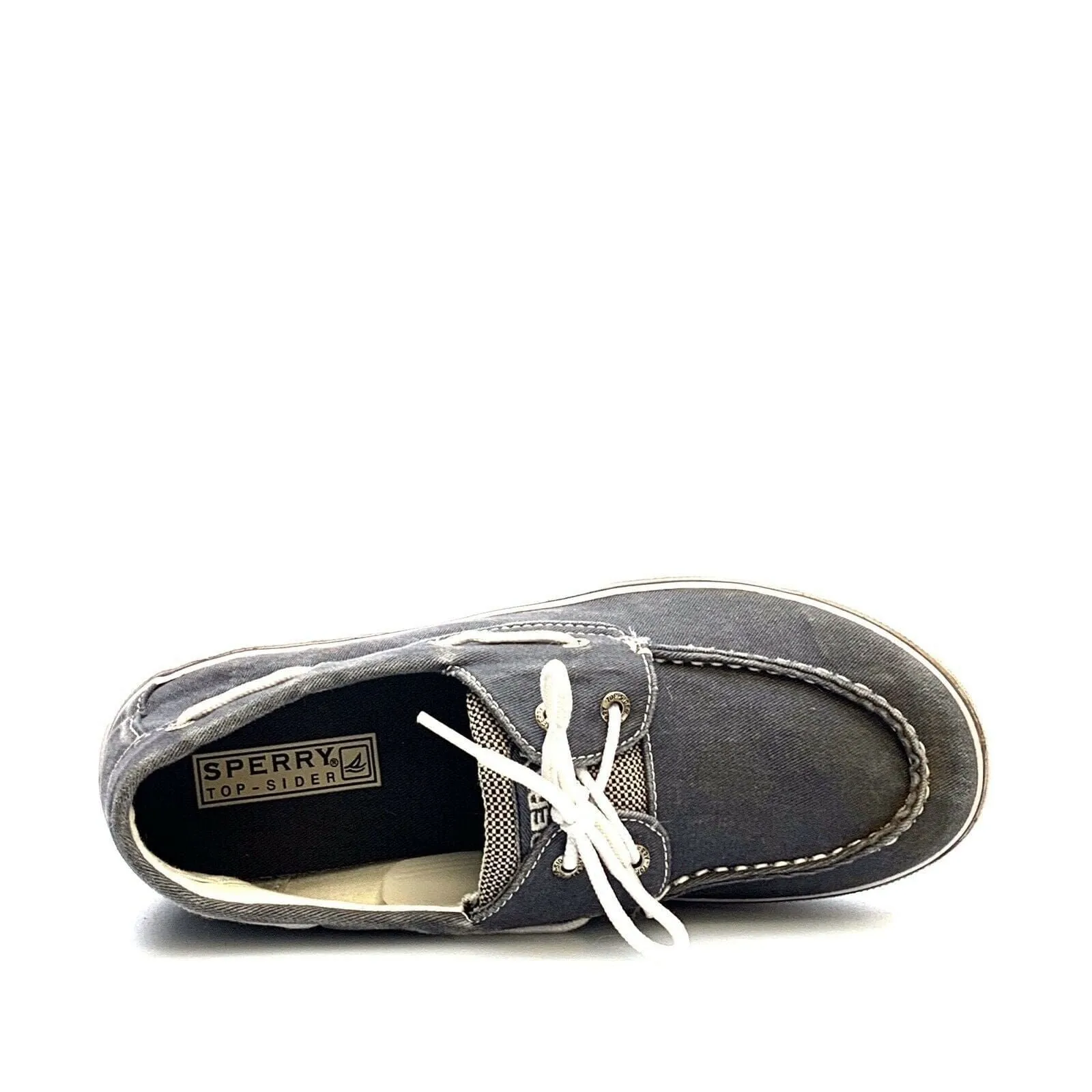 Chic Sperry Top-Sider Boat Flats Lace Up Casual Shoes Size 6M Gray