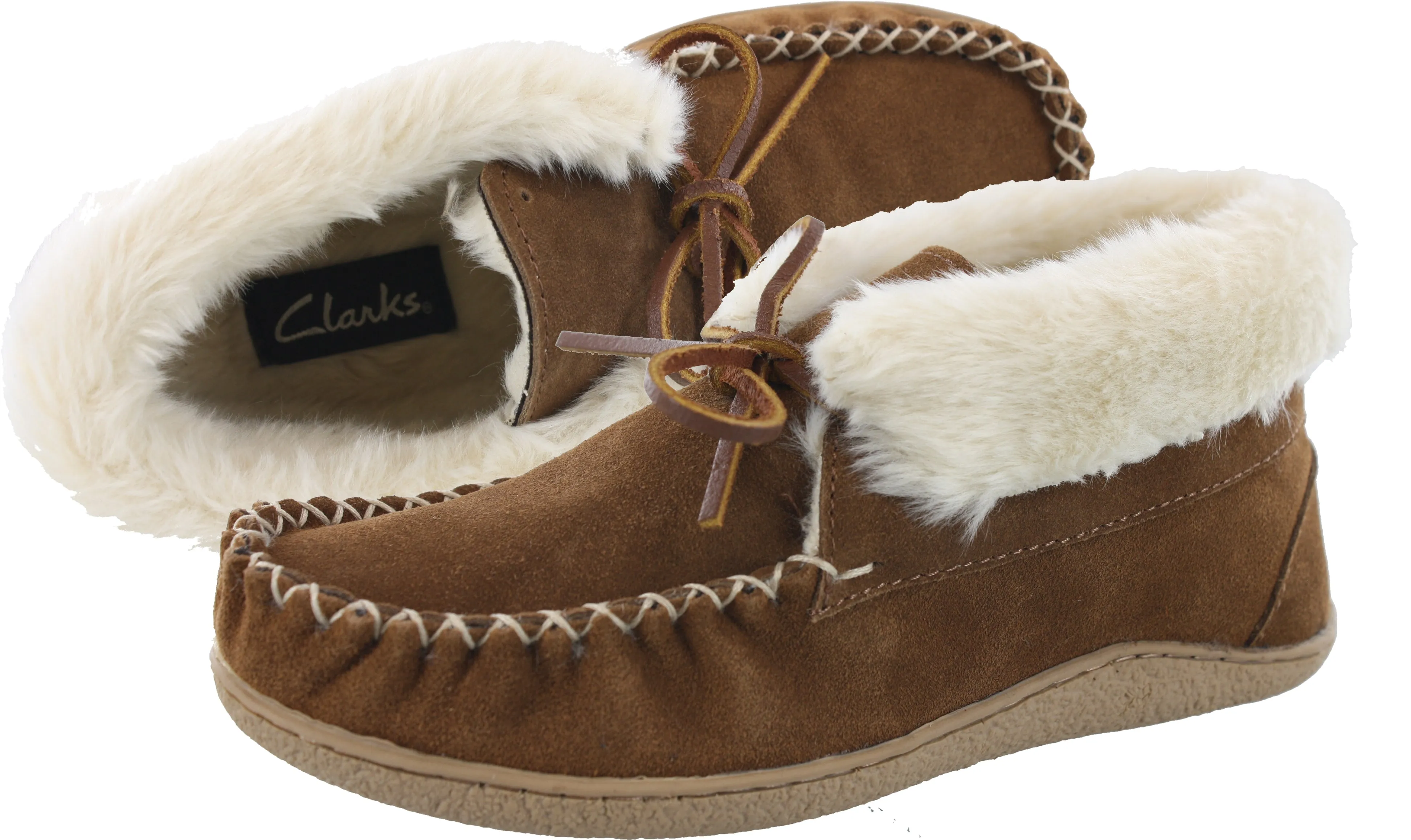 Clarks Women Warm Cozy Easy On Slip On Booties Slippers