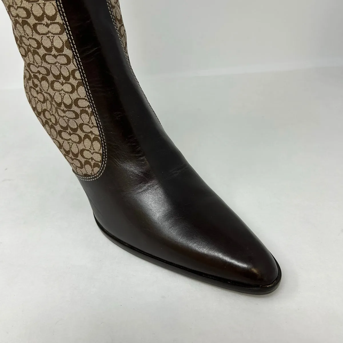 Coach Monogram Knee High Boots