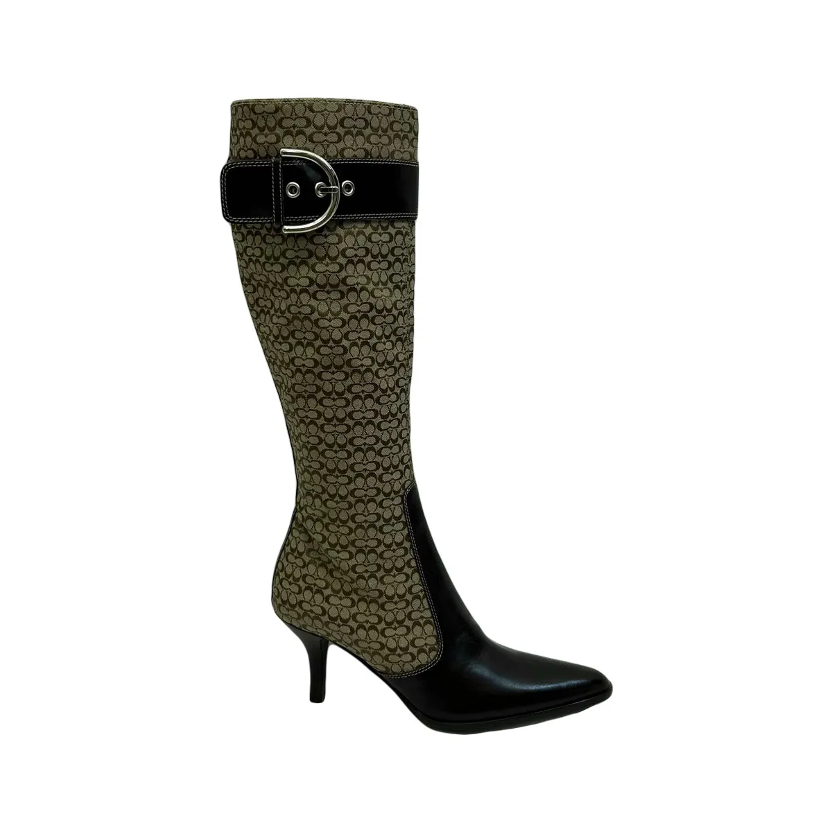 Coach Monogram Knee High Boots