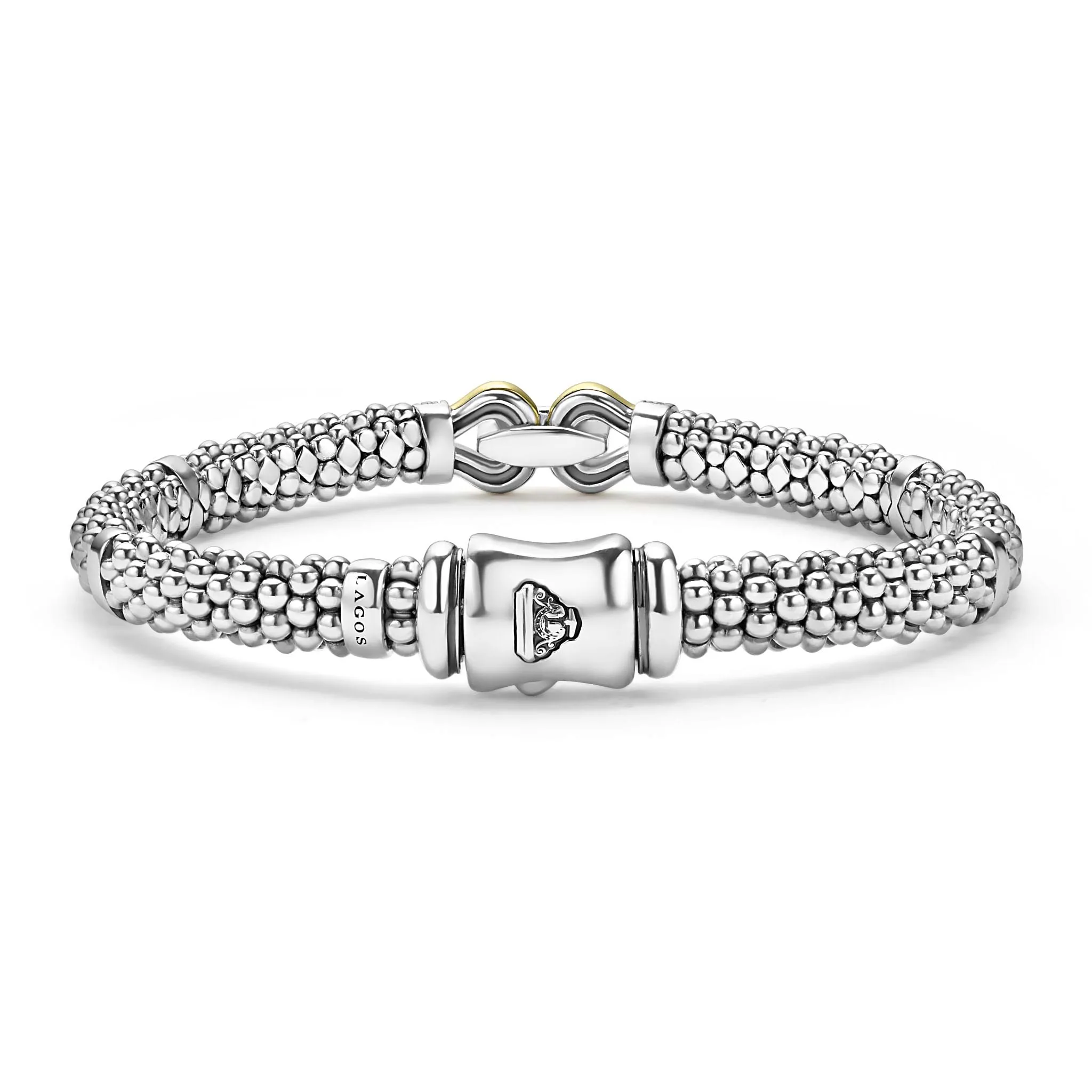 Derby Two-Tone Caviar Buckle Diamond Bracelet | 6mm