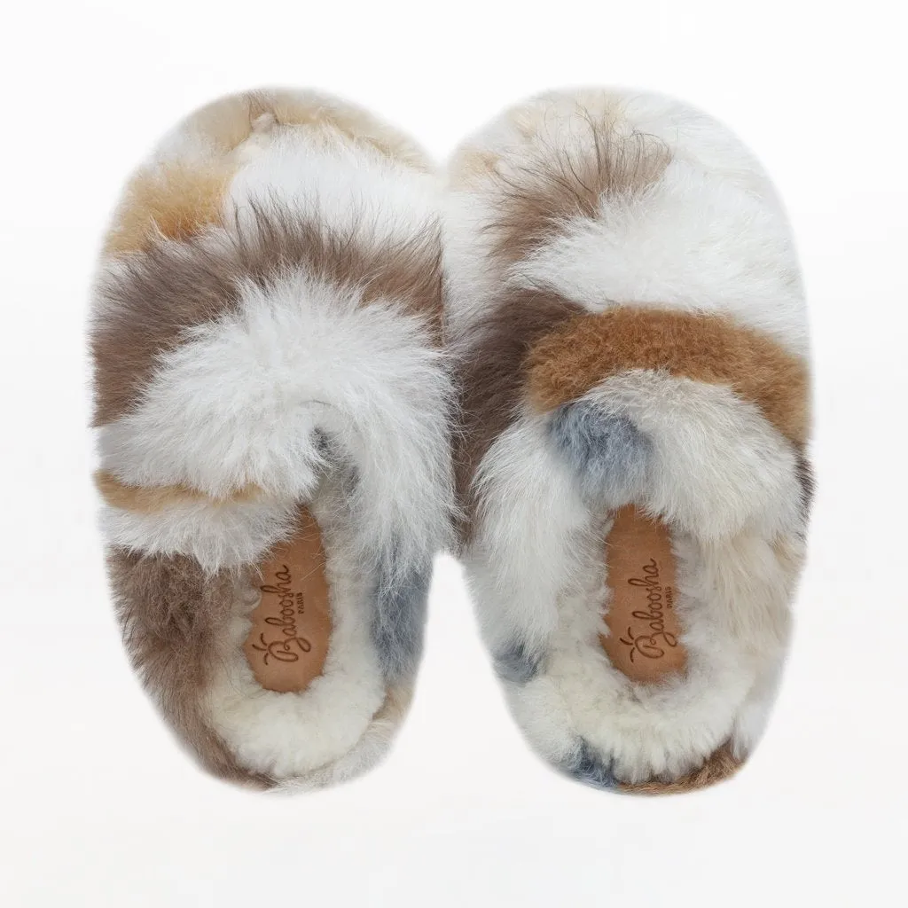 ETHICALLY AND CRUELTY FREE ALPACA SLIPPERS IN MULTICOLOR