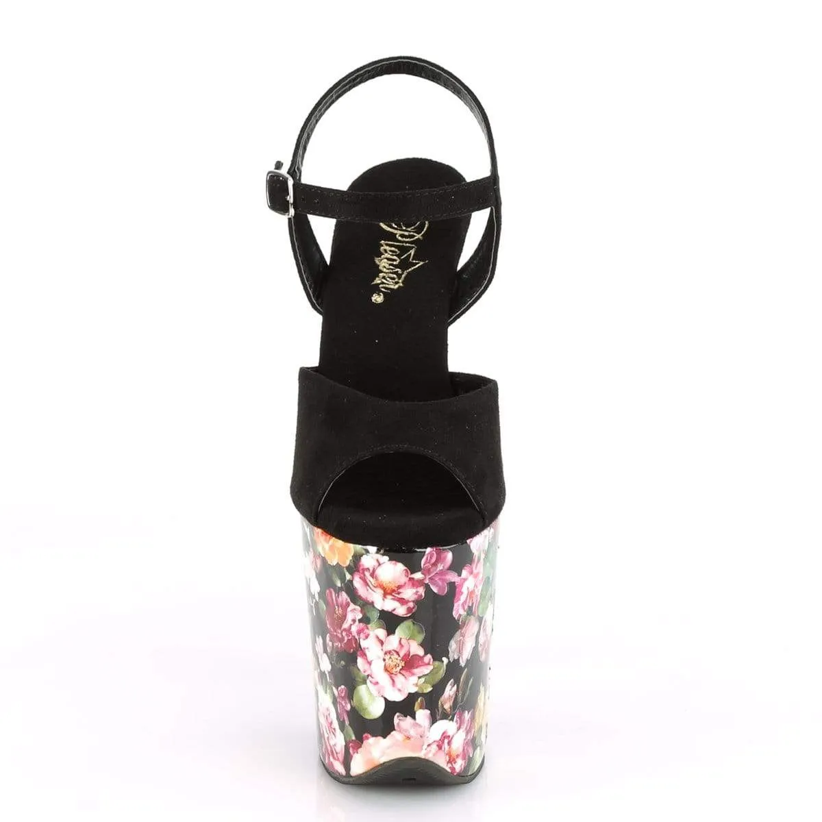 Flamingo 809WR Black Faux Suede/Flower Print Wrapped