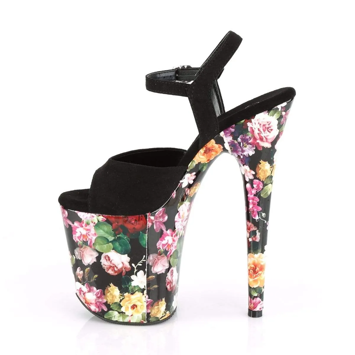 Flamingo 809WR Black Faux Suede/Flower Print Wrapped