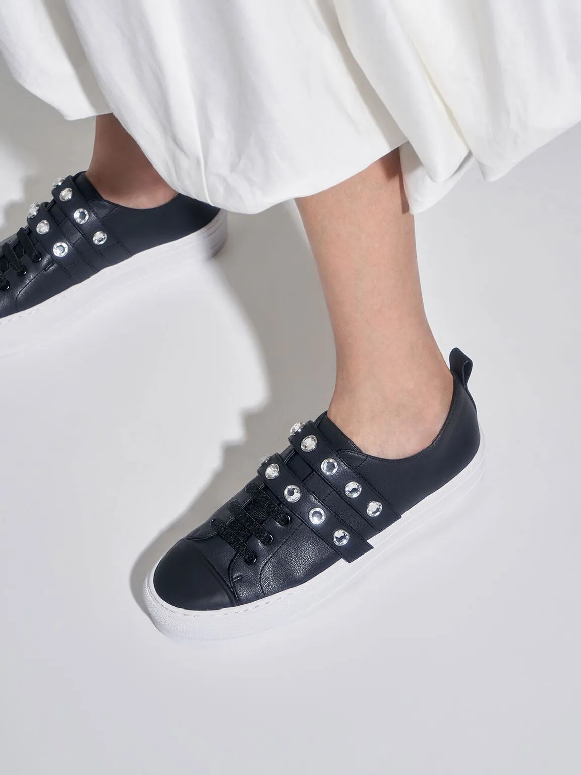 Gem-Embellished Platform Sneakers