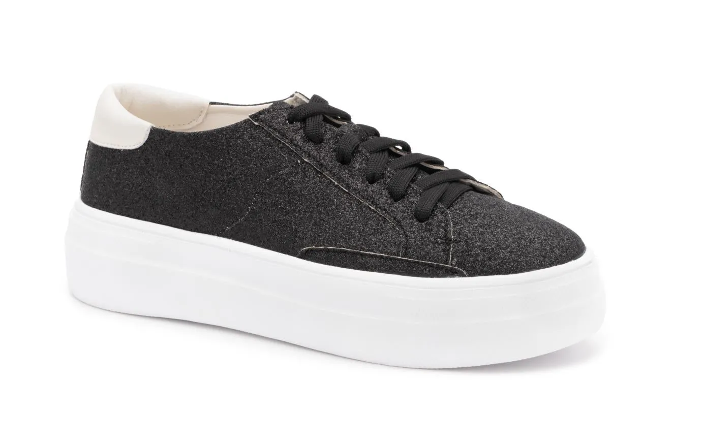 Glaring Black Glitter Sneakers