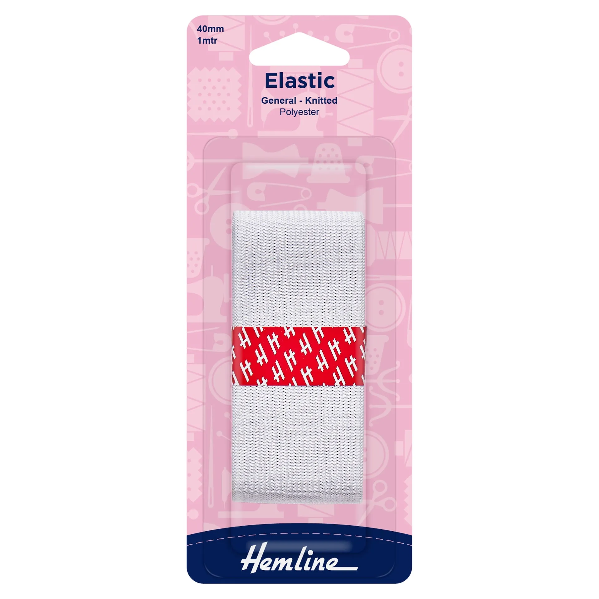 Hemline General Purpose Knitted Elastic: 1m x 40mm