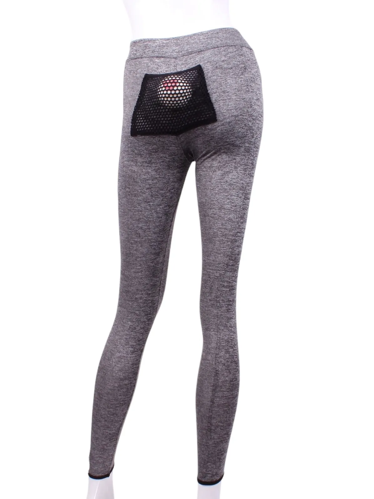 High Waisted Leg Lengthening Leggings Grey With Back Pocket