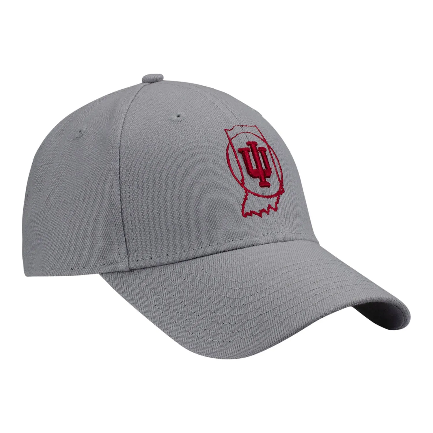 Indiana Hoosiers Basketball Court Logo Grey Adjustable Hat