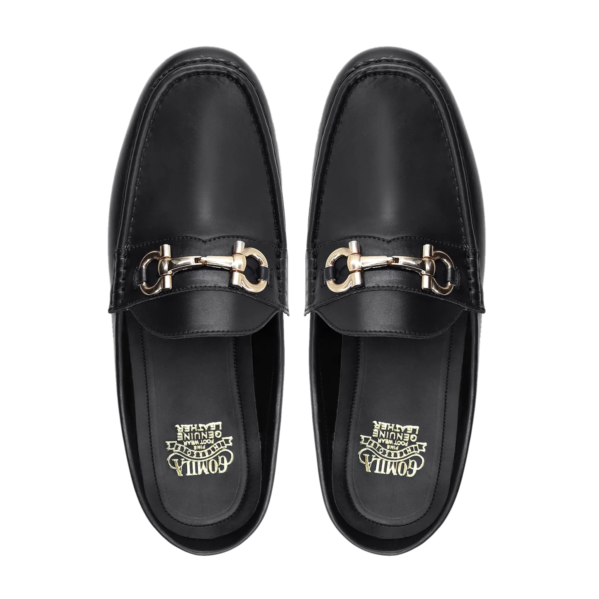 Jane - Men's Black Calf Leather Slipper