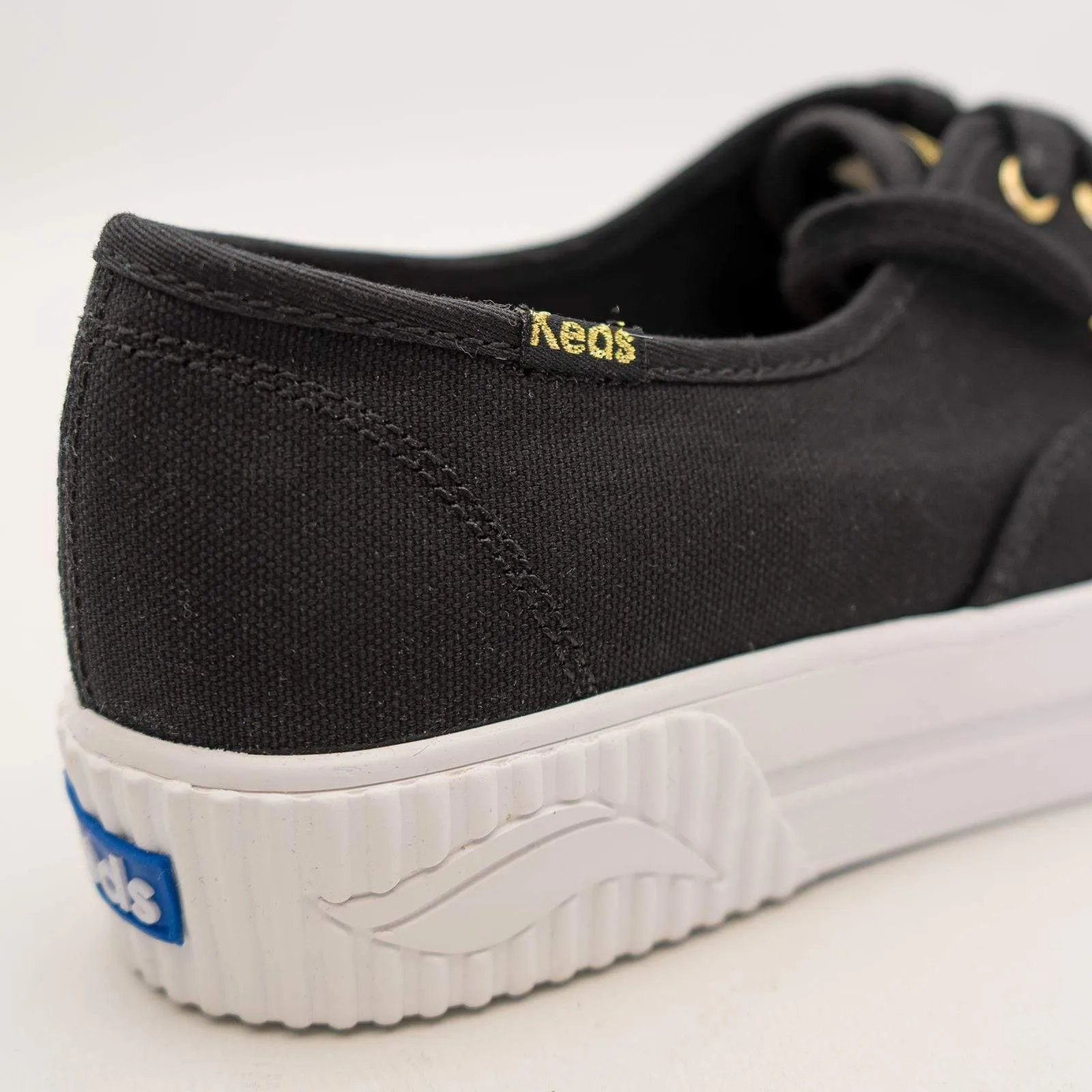 Keds Shoes Triple Black Organic Cotton Platform Trainers