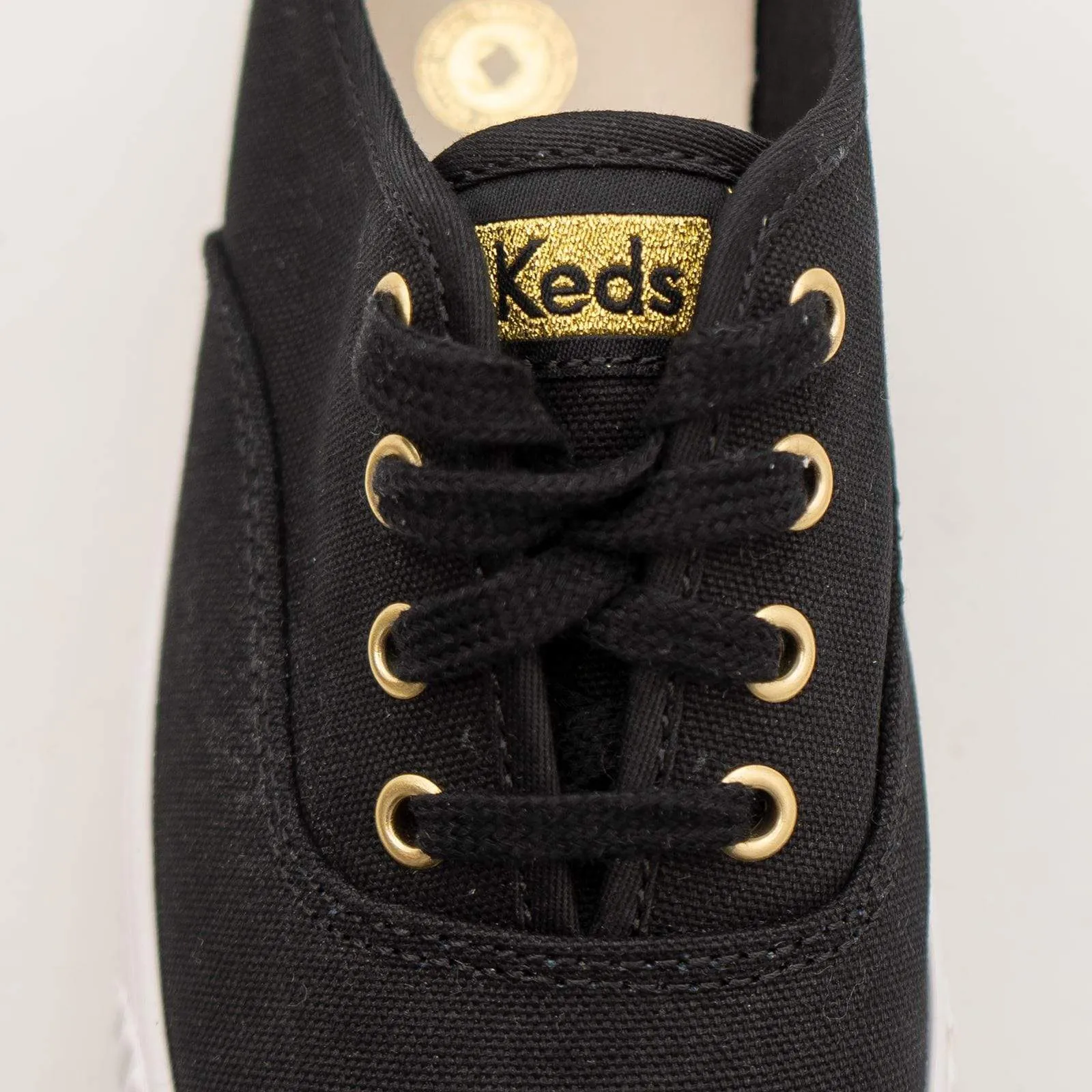 Keds Shoes Triple Black Organic Cotton Platform Trainers