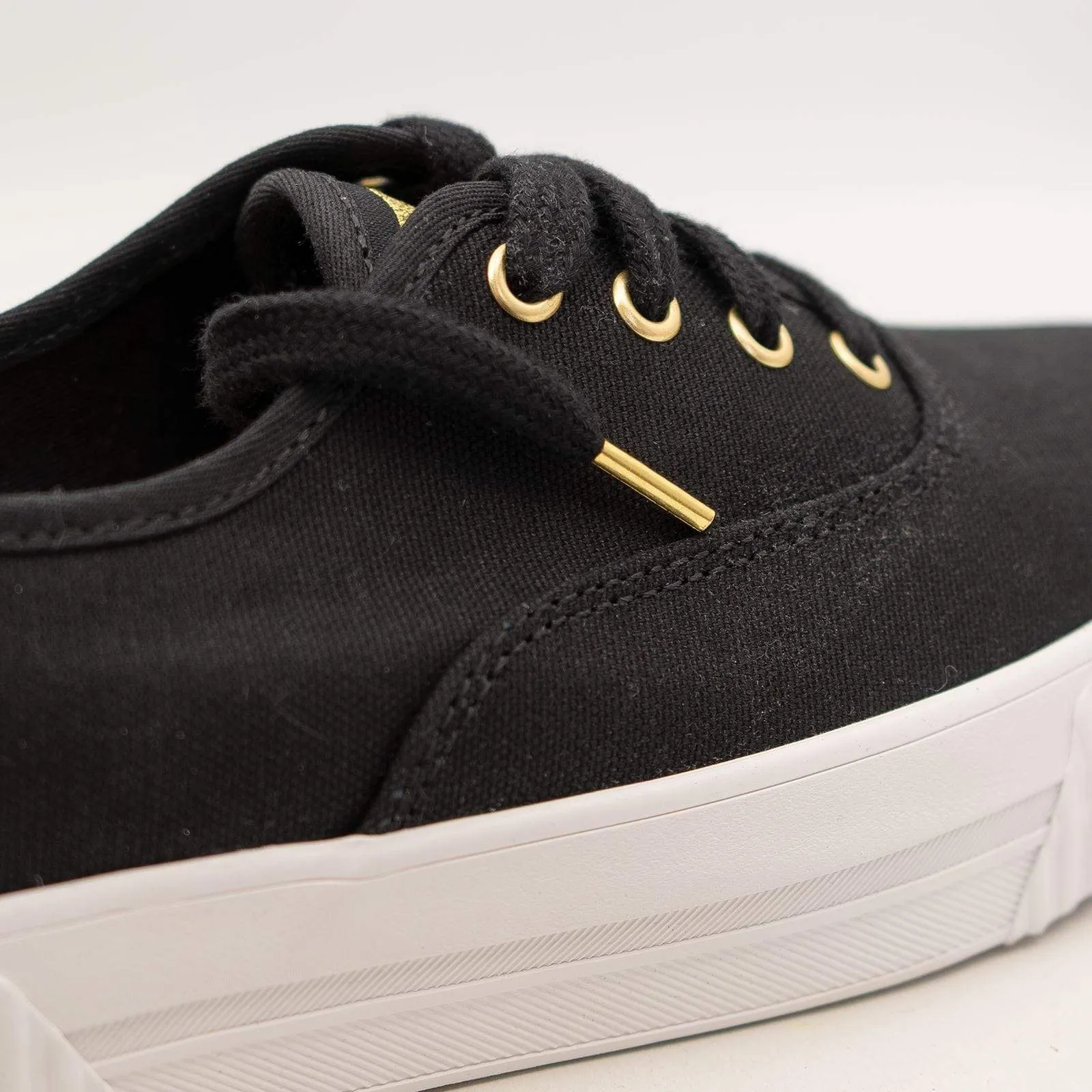 Keds Shoes Triple Black Organic Cotton Platform Trainers