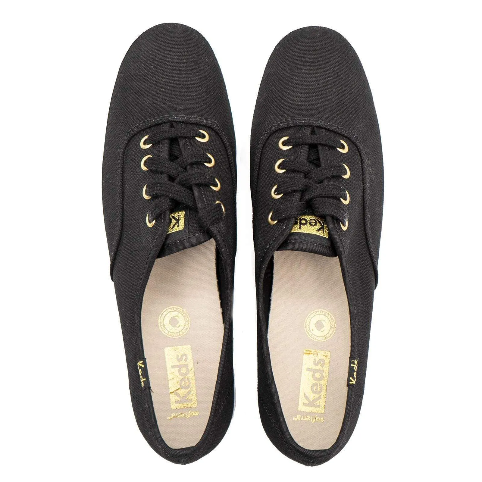 Keds Shoes Triple Black Organic Cotton Platform Trainers