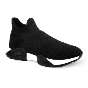 Latest Knitted Fabric Material Casual Black Sports Socks Shoes For Men