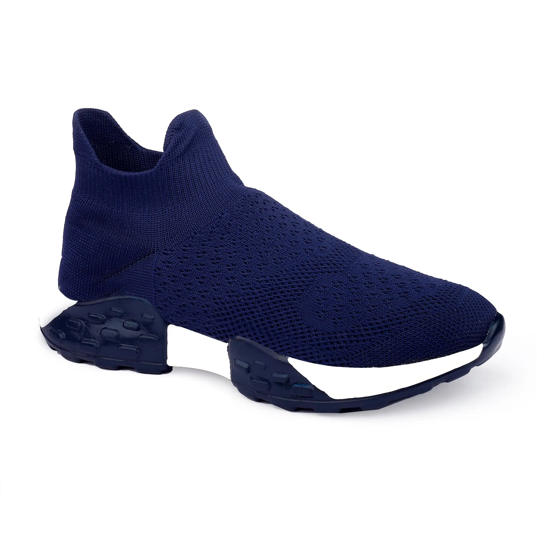 Latest Knitted Fabric Material Casual Blue Sports Socks Shoes For Men