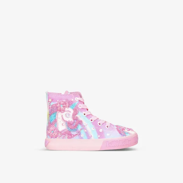 Lelli Kelly canvas high top sneakers with unicorn embroidery for 4-9 years, mult/other