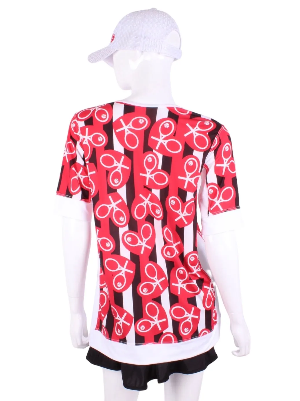 Limited Red Hearts   Stripes Baggy Vee Tee