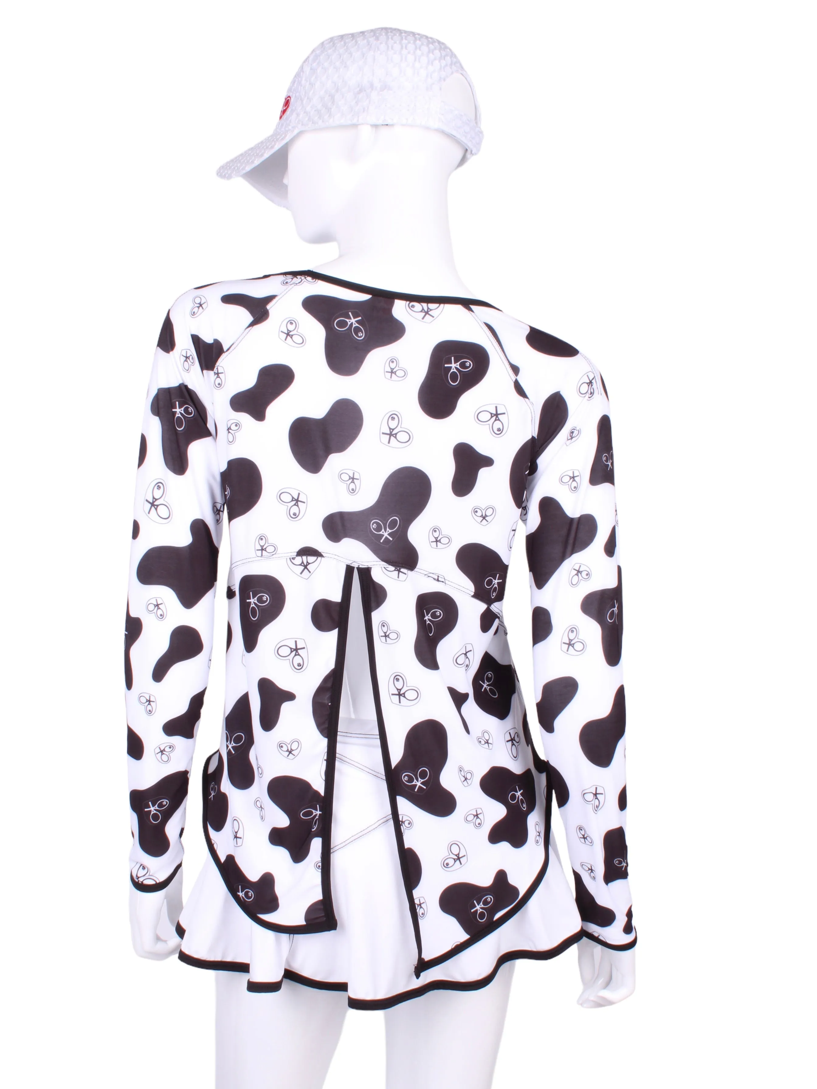 Limited Tie Back Tee Long Sleeve Cow Print