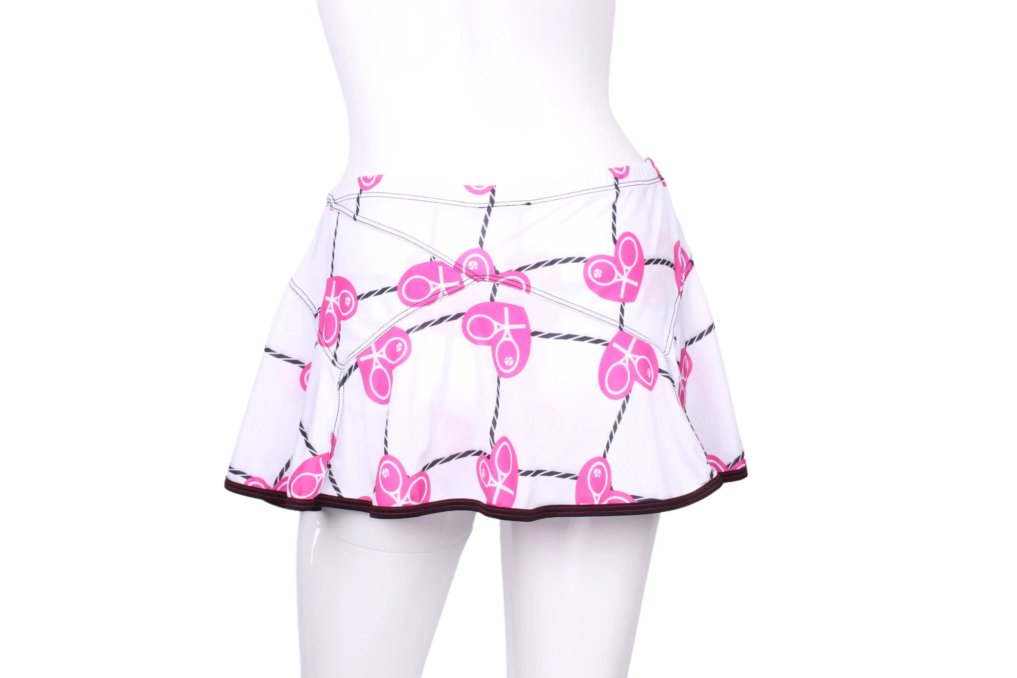 Limited Triangle Skirt Pink Hearts And Net