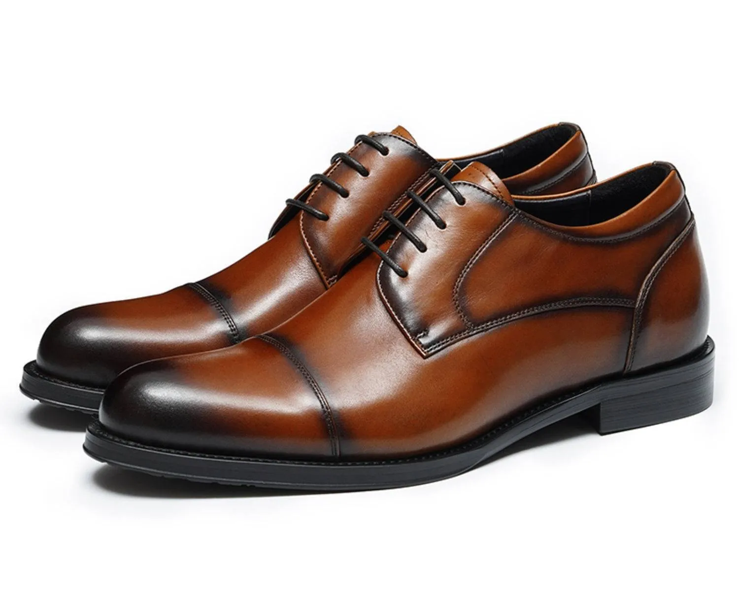 Men's Derby Dress Shoes - Top Layer Cowhide Leather, Business Formal