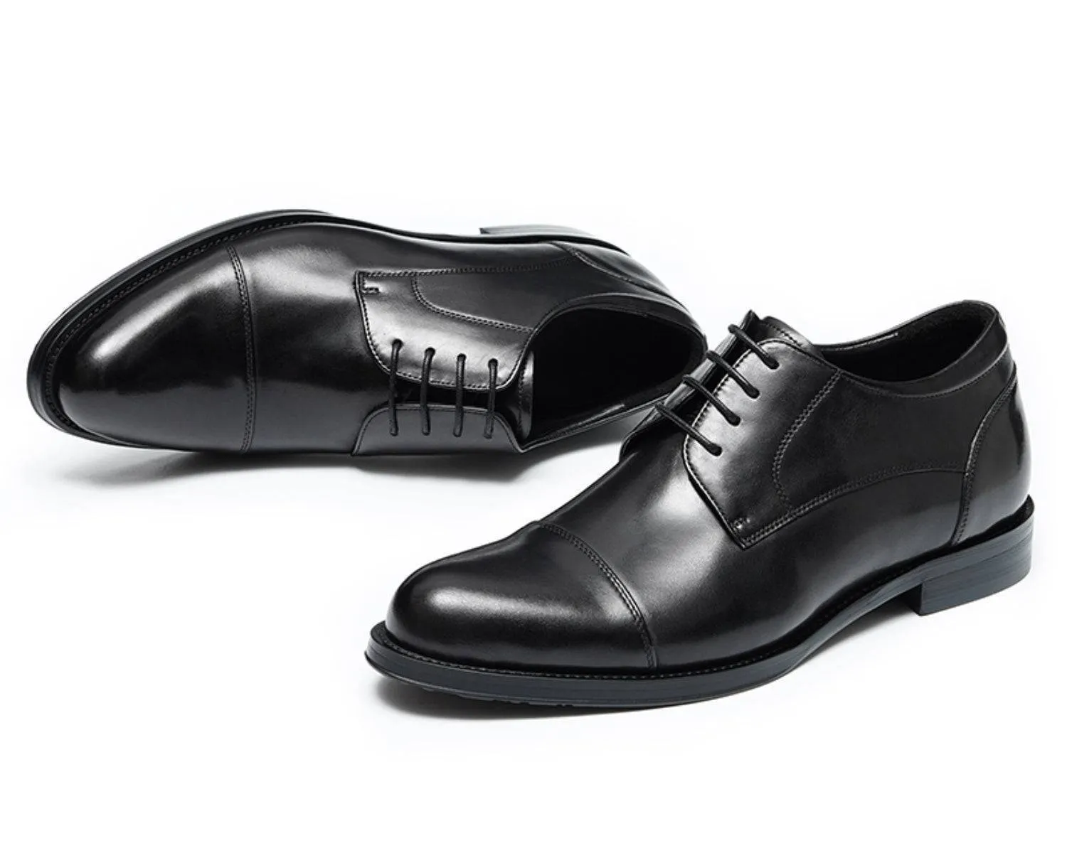 Men's Derby Dress Shoes - Top Layer Cowhide Leather, Business Formal