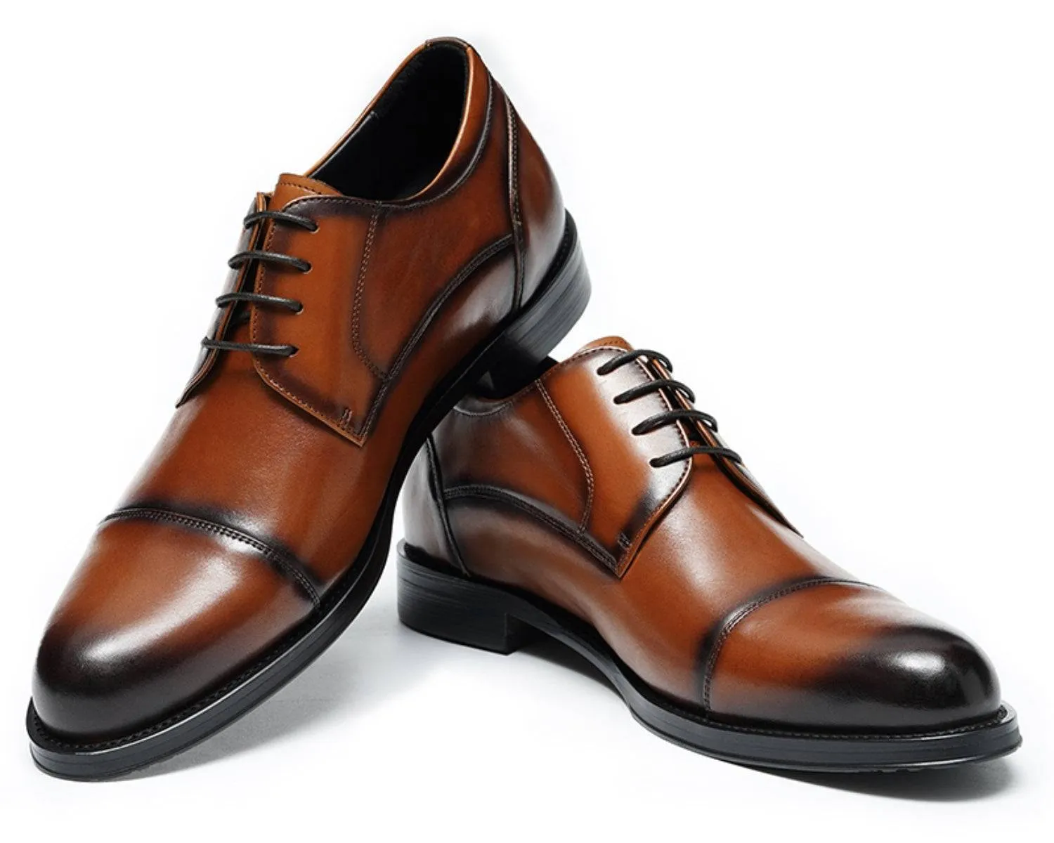 Men's Derby Dress Shoes - Top Layer Cowhide Leather, Business Formal