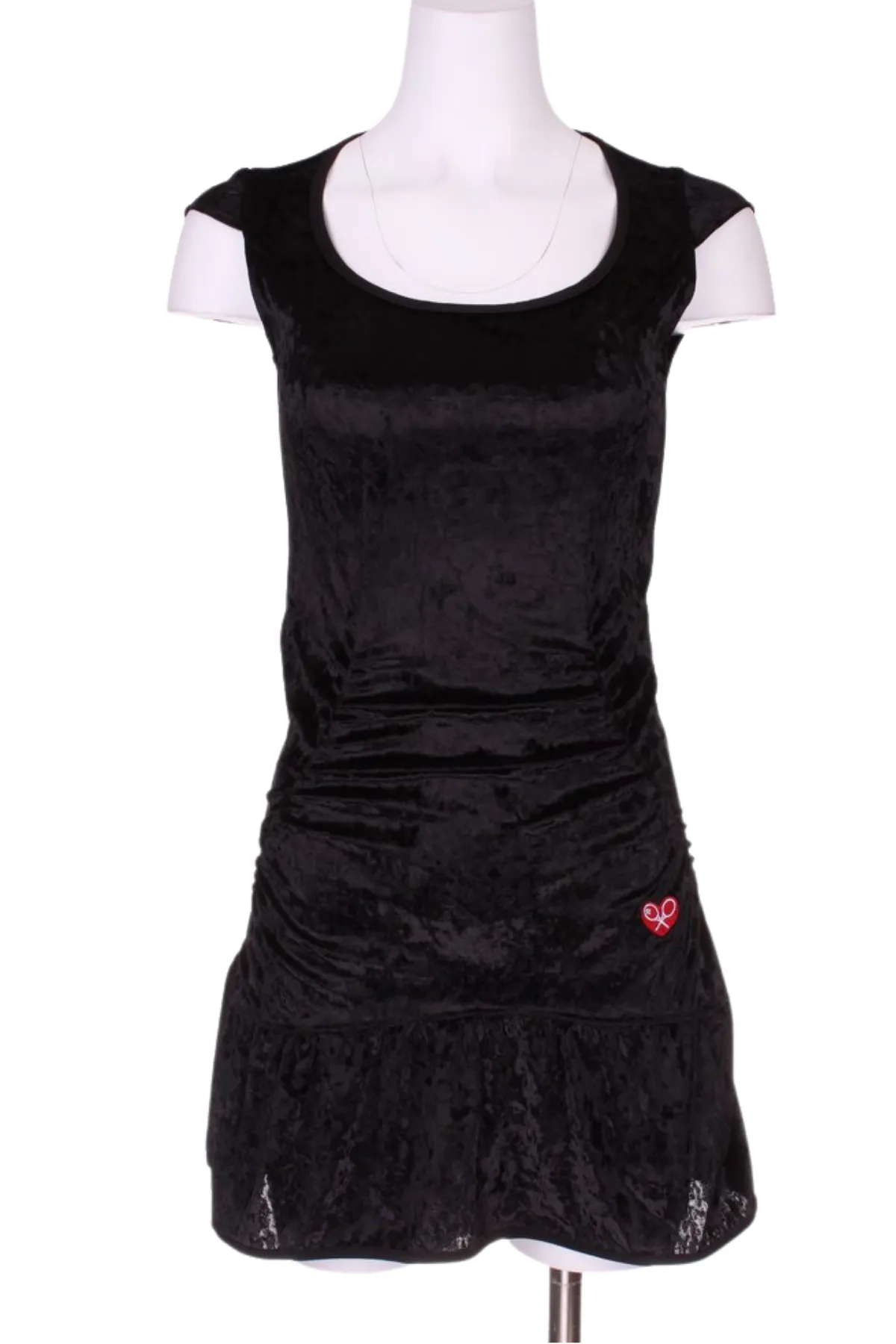 Monroe Black Crushed Velvet Tennis Dress