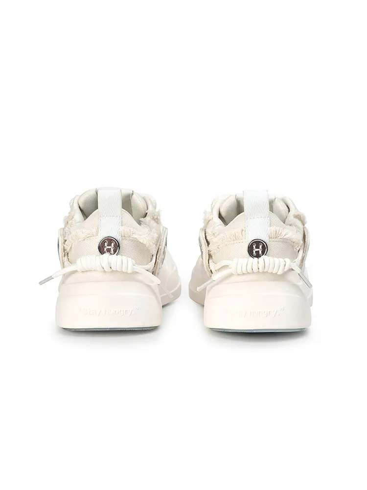 Open Smile Canvas Shoes-White