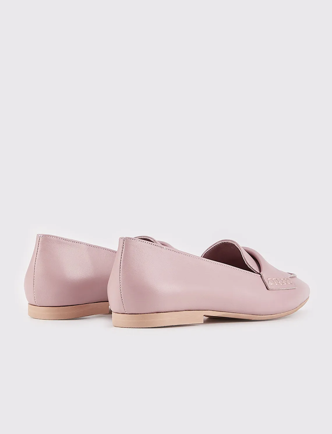 Women Pink Genuine Leather Point Toe Flat Shoes