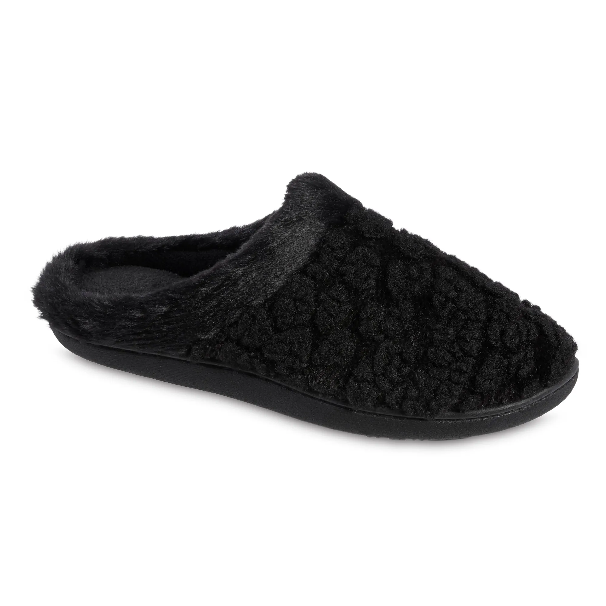 Women's Isla Cheetah Hoodback Slippers with Faux Fur and Memory Foam